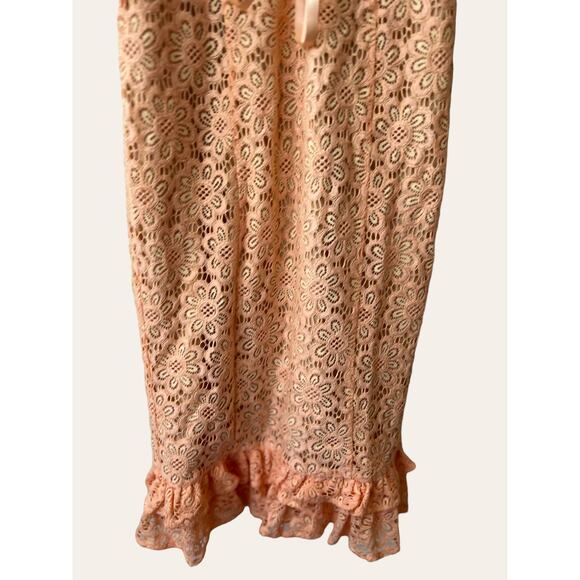 Majorelle Revolve Ellington Peach Lace Tie Strap Coquette Midi Dress Size M - Picture 8 of 12